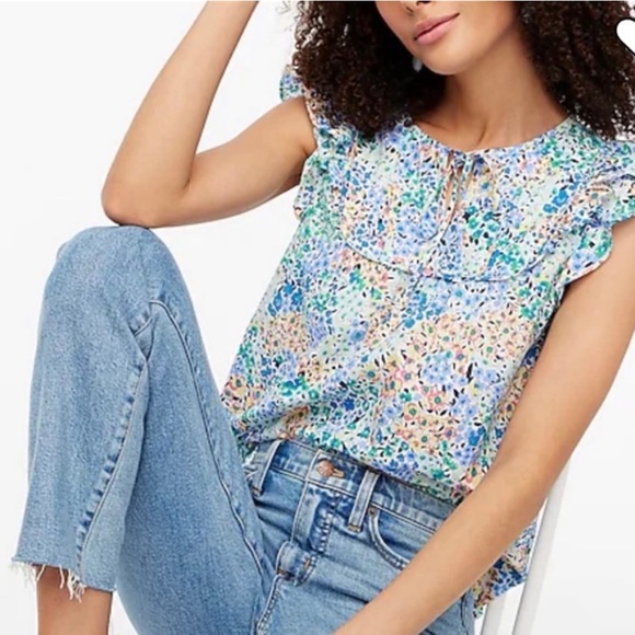J. Crew Factory Tops - J. Crew Flutter Sleeve Top